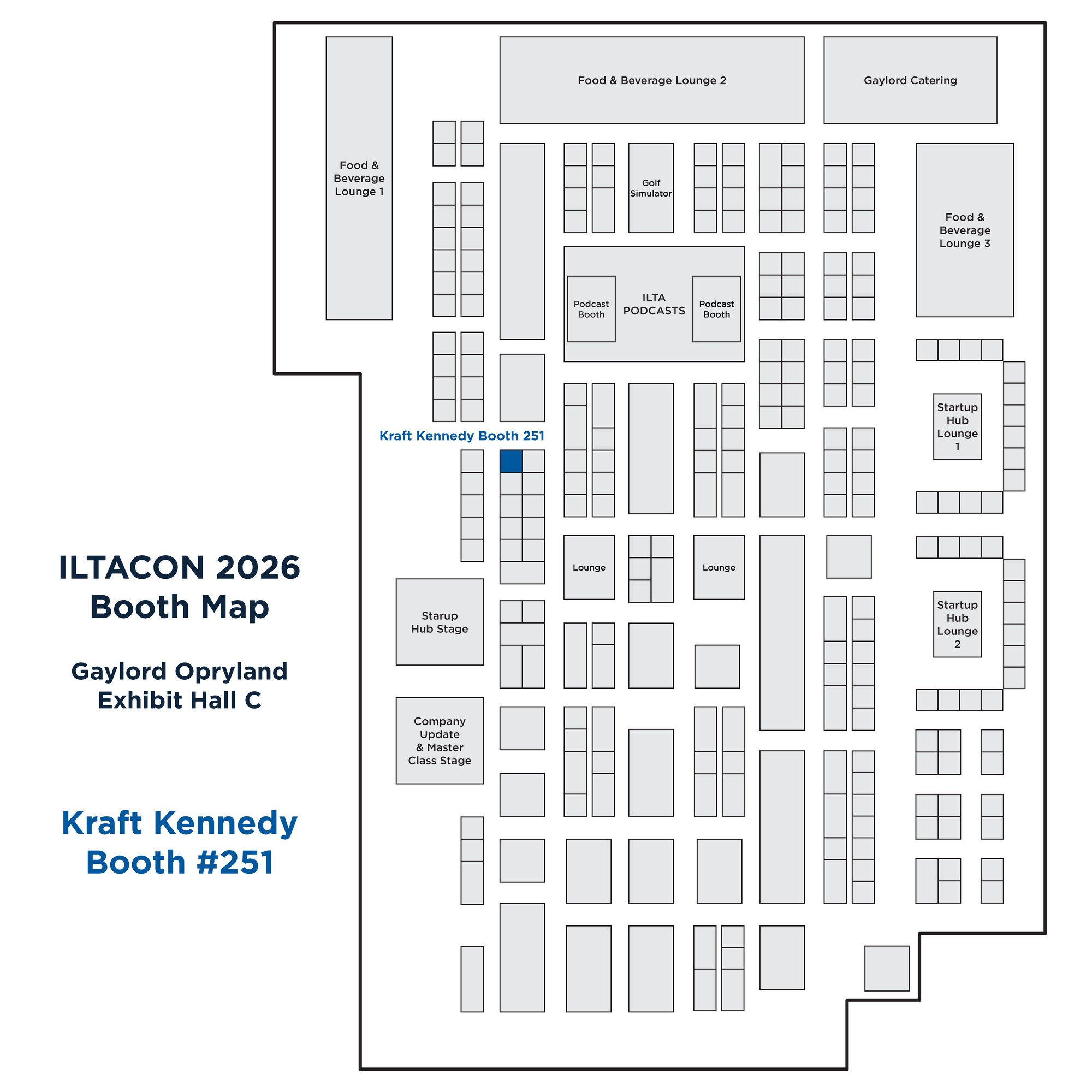 ILTACON 2026 Booth Map Kraft Kennedy 251 ILTACON 2026 Booth Map Kraft Kennedy 251